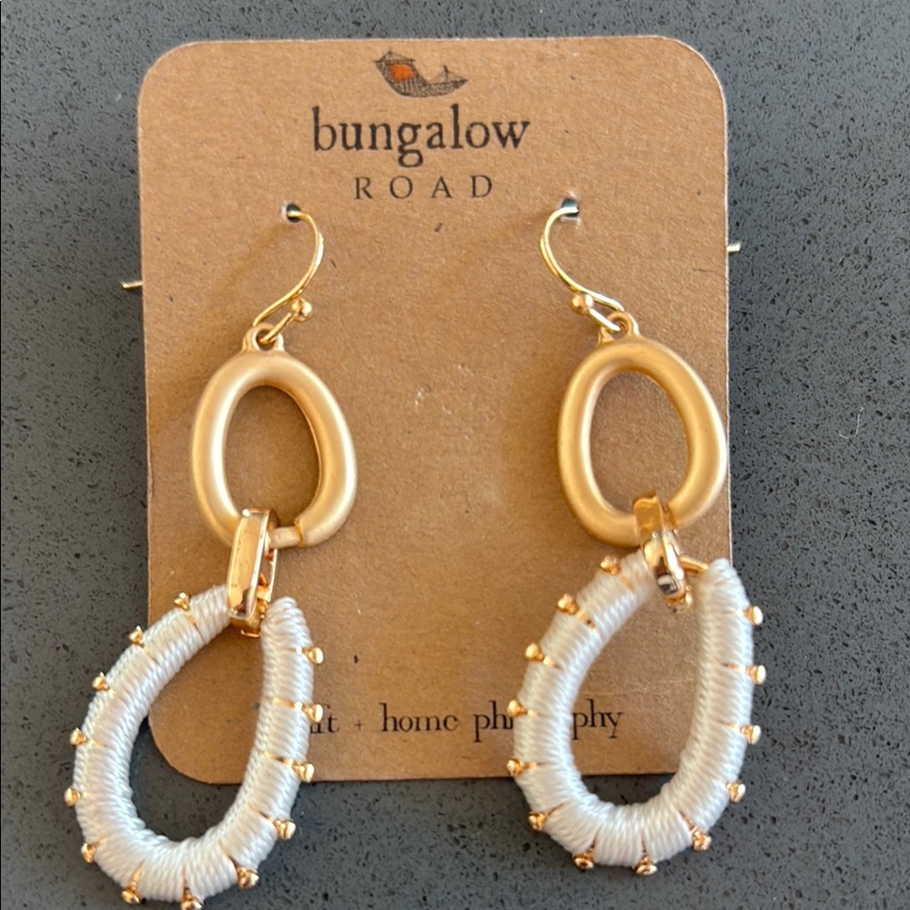 Gold and Cream Earrings